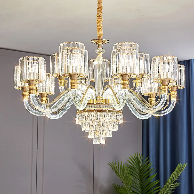 

Light Luxury Living Room Chandelier Crystal Light Atmospheric Bedroom Dining Room Light Fashion Study Luxury Nordic Home Lamps