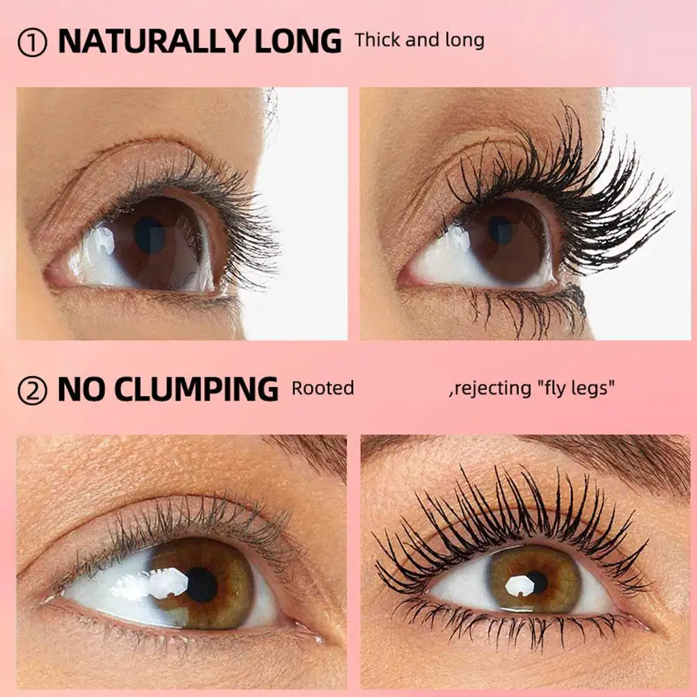 Mascara impermeabile – Spazzola per extension ciglia nere a lunga durata per arricciare, ispessimento e allungare le ciglia, festival e tutti i giorni
