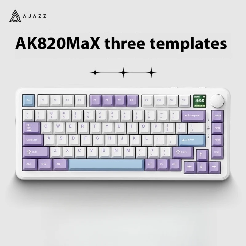 

AJAZZ AK820Max Магнитный переключатель 4000 мАч Беспроводная механическая клавиатура Трехрежимная металлическая ручка с RGB-подсветкой Колпачки для клавиш из ПБТ для игр