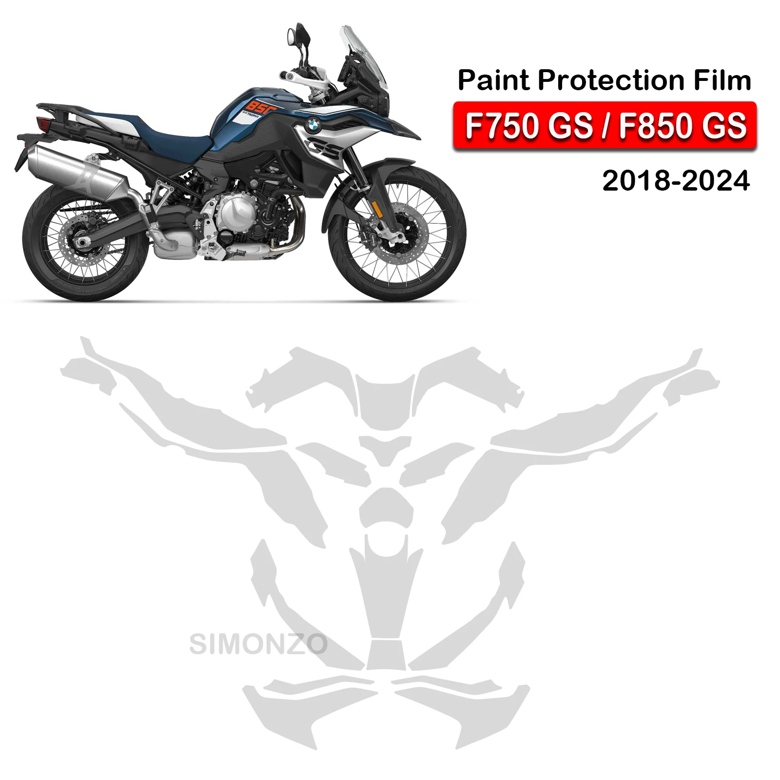 

Fits F850GS PPF Motorcycle Paint Protection Film For BMW F750 GS F850 GS 2018-2024 Real TPU anti-scratch Protective Film