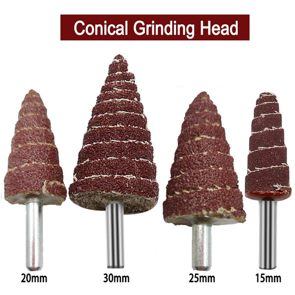 5Pcs 80 Grit Sandpaper Grinding Head 15mm 20mm 25mm 30mm Sanding Grinder Head Abrasives Tools For Wood Plastic Metal Polishing