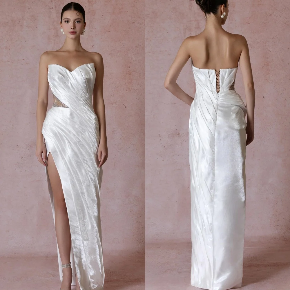 

Customized Modern Style Charmeuse Draped Pleat Straight Sweetheart Midi Dresses Homecoming Dresses Chinese Style Simple Sexy