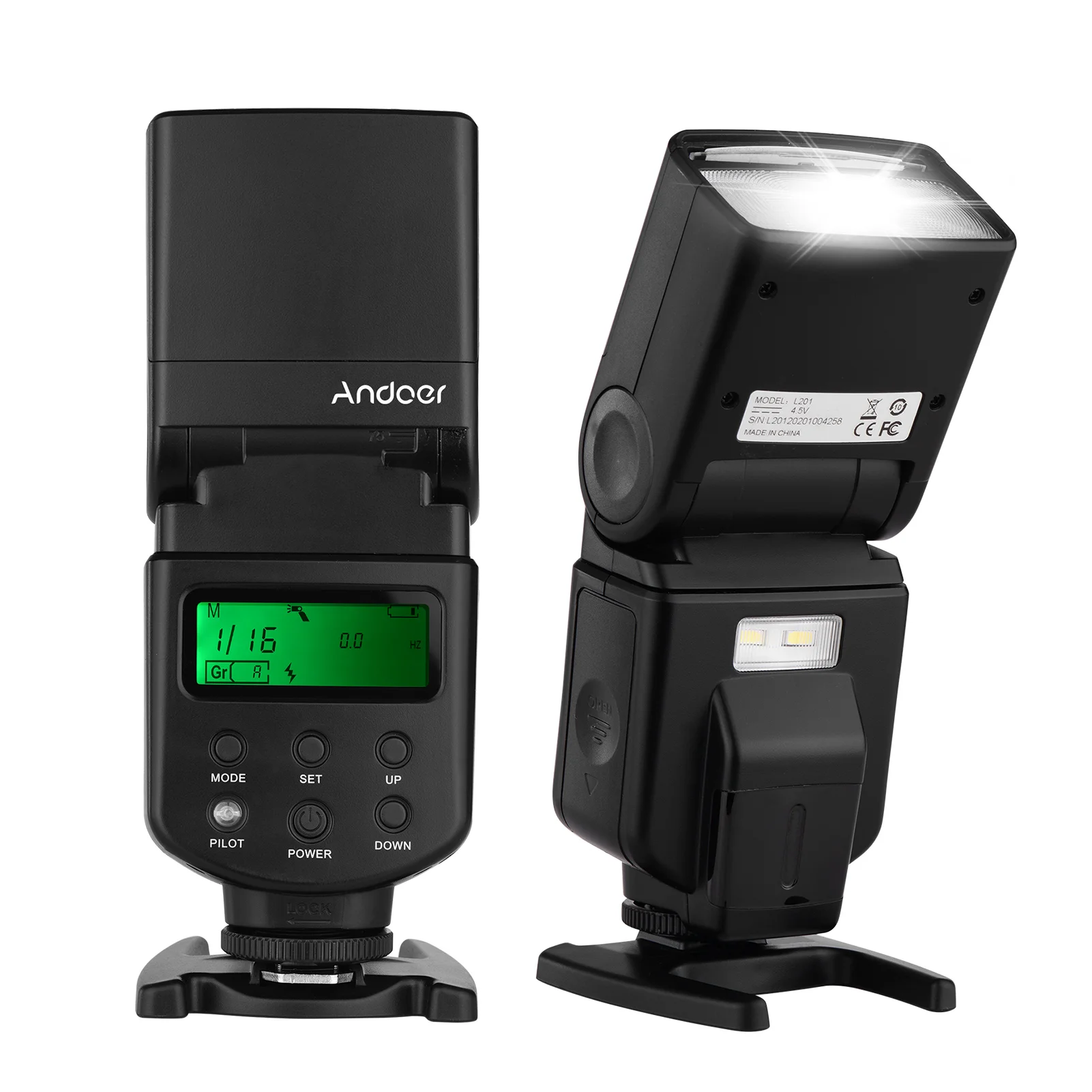 Andoer Flash Speedlite GN40 Adjustable LED Fill Light On-camera Flash With Bracket Replacement for Canon Nikon DSLR Cameras