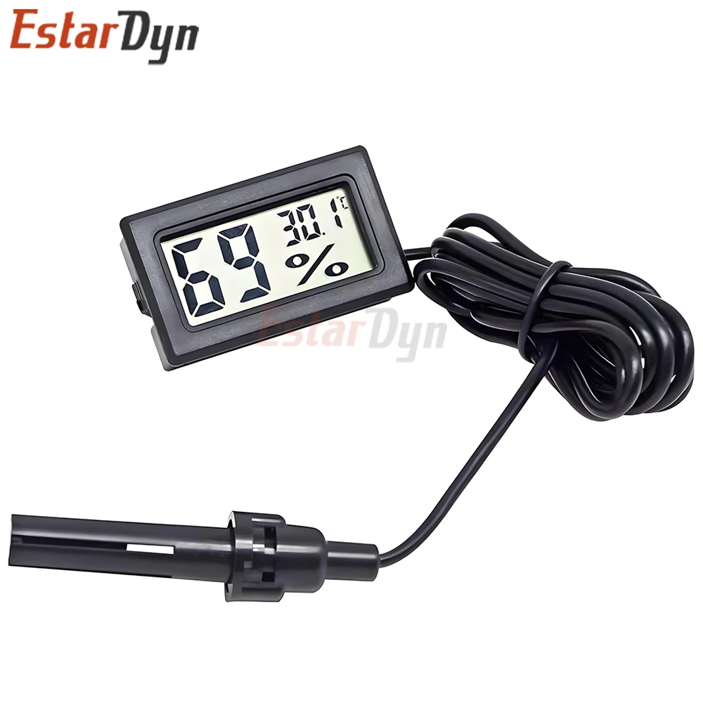 Digital LCD Thermometer Hygrometer Indoor Temperature Humidity Monitor with ±1%RH Accuracy, Battery Included for Home Greenhouse