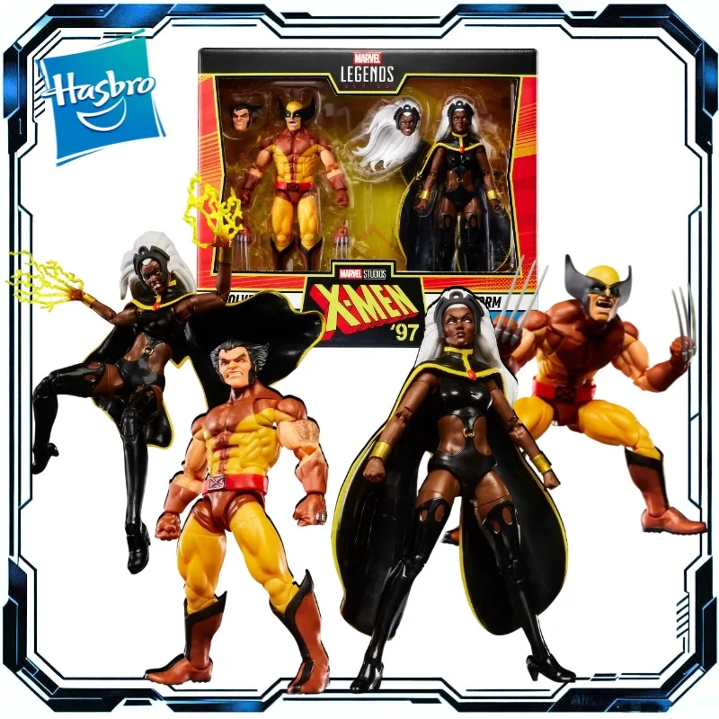 

Hasbro Genuine Marvel Legends X-Men 97 Animated Series Brown Suit Wolverine Storm 6" Articulated Action Figure Boys Girls Gift