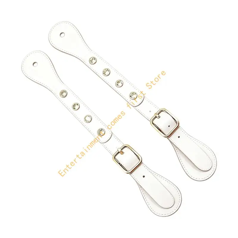 Equestrians Riding Spur Strap 1 Pair with Four Decorative Studs per Strap and Adjustable Buckles for Spur Fastening 55KD