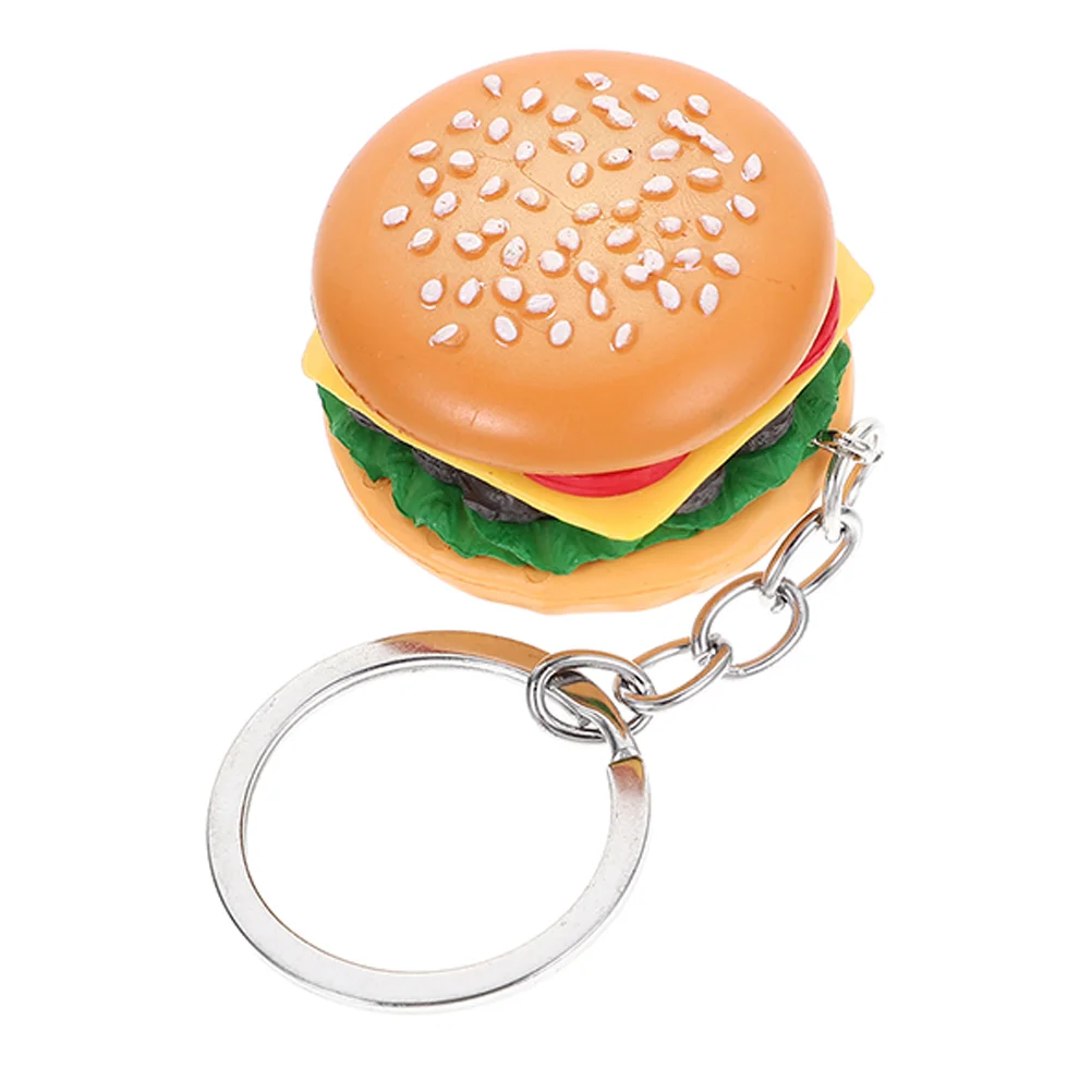 Key Ring Hamburger Keychain Rings Car Holder Iron Simulation Food Pendant Keyring