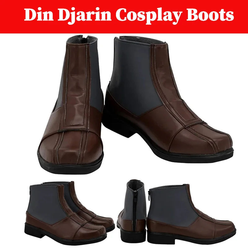 

Din Djarin Cosplay Shoes Boots Costume Accessories TV Bounty Hunter 1 Disguise Short Boots Halloween Men Roleplay Footwear