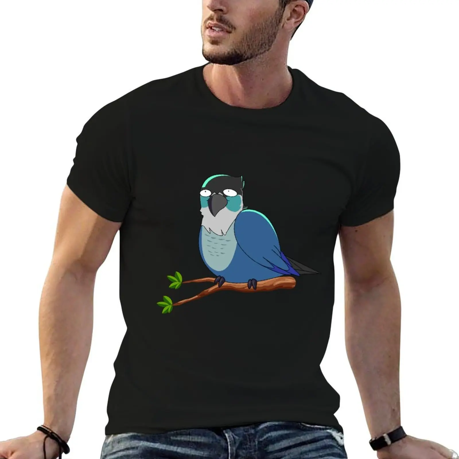 

Jaiden animations cute funny eyes bird on a leaf, parrot watching you funny T-Shirt essential t shirt T-Shirt