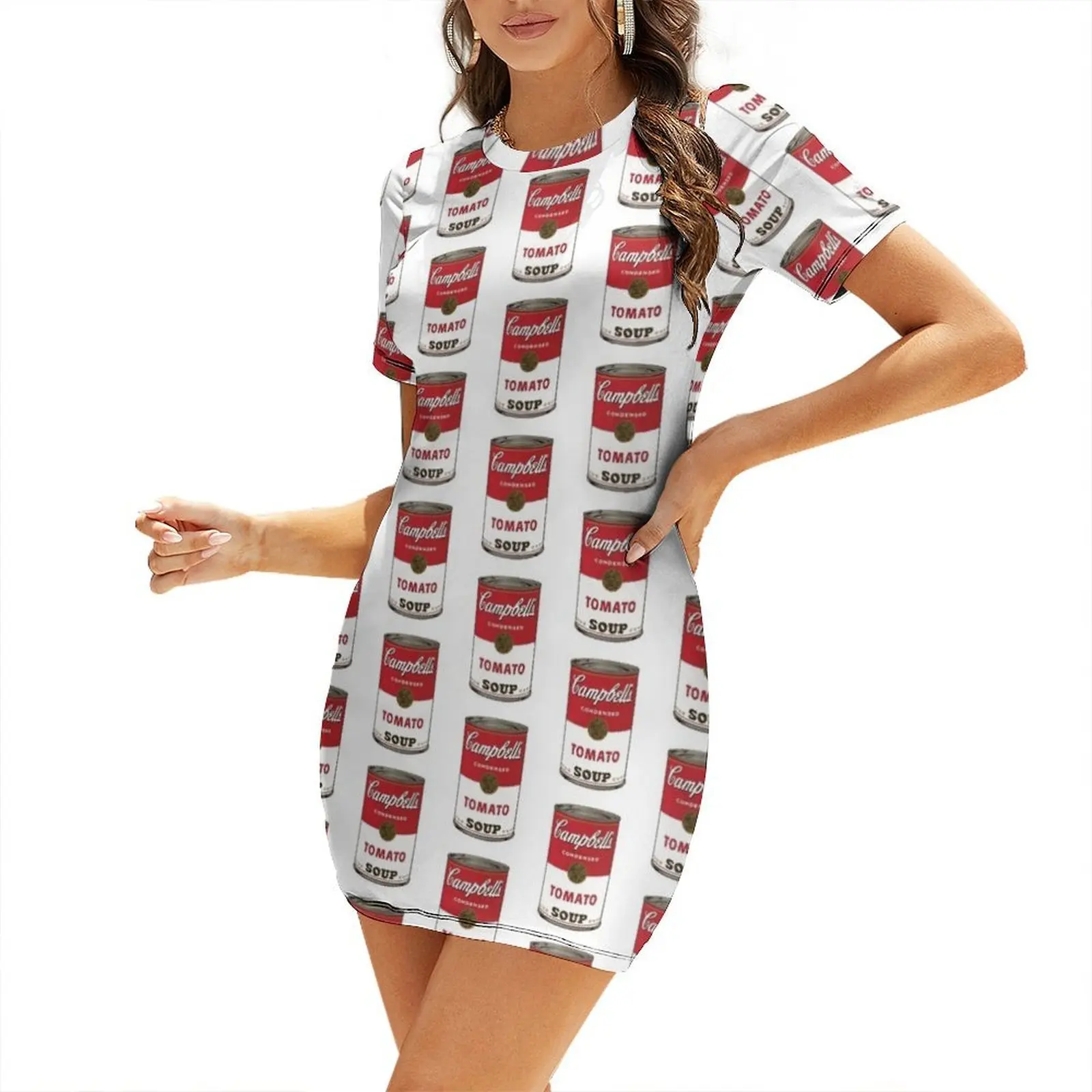 

Campbells Tomato Short-Sleeved Dress Clothing dresses with long sleeves summer dress korean women