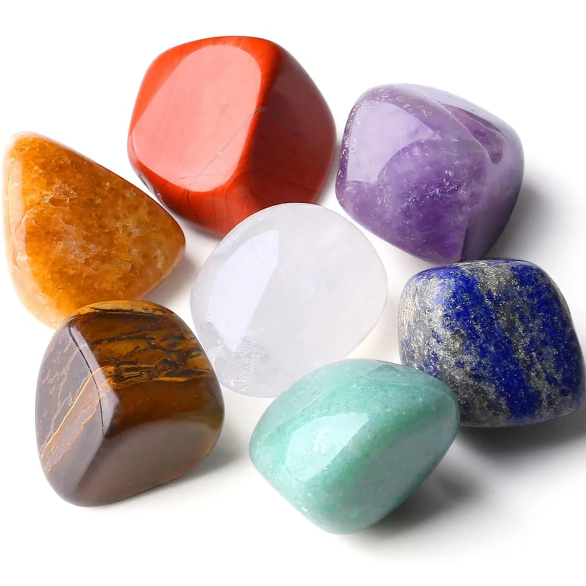 7pcs/set Nature Crystal and Healing Stone Set Chakra Balance Stone Spiritual Astrology Yoga Energy Reiki Healing Crystal Stone F