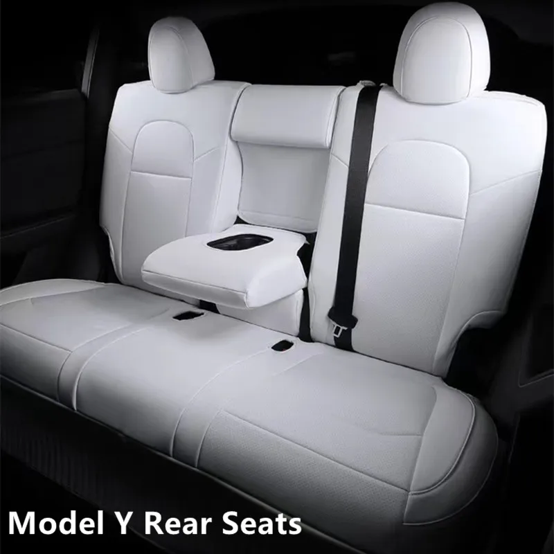 For Tesla Model 3 Y Seat Cover Nappa Leather OEM Design Half Set Cushions Front Row Rear Row Car Modified Interior Accessories