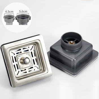 스테인레스 스틸 스퀘어 주방 싱크 드레이너 싱크 배수 필터 방수 부식 방지 누출 방지 배수 파이프 액세서리