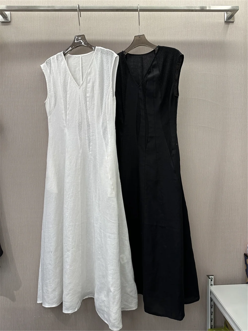 

25 Summer New Women's Clothing Simple Linen V-neck Breathable Comfortable Dress