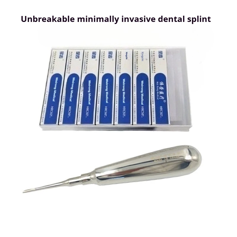 Dental Elevator 14cm  Stainless Steel Straight/Curved Tip Dental Extraction Instrument for Clinic & Teaching Elevator Kit