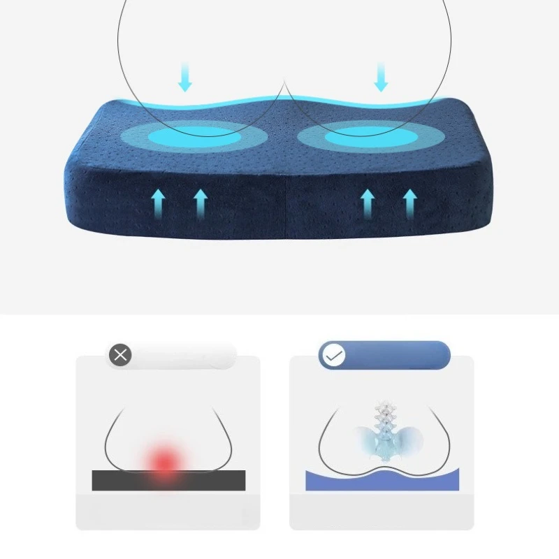 1 قطعة وسادة مكتب رغوة الذاكرة المريحة مكافحة البواسير وسادة كرسي وسادة عظم الذنب وسادة مقعد مكتب السيارة