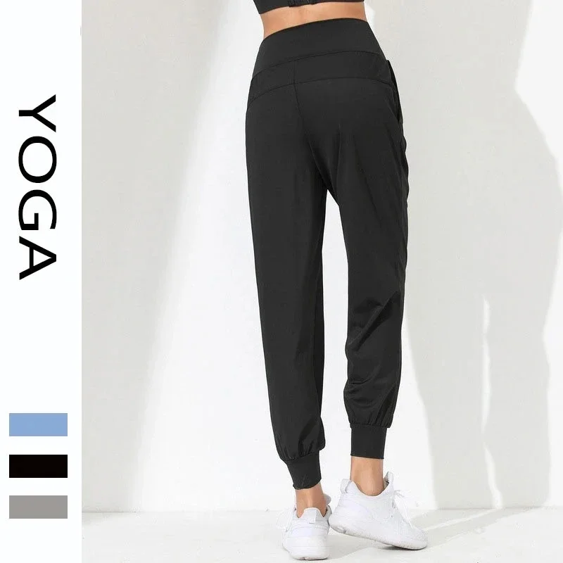 Pantalon de yoga plissé à séchage rapide, décontracté, coupe couvertes, course à pied, capris de fitness, nouveau