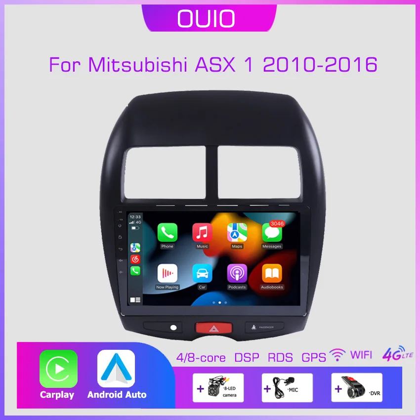 

2din 10 inch Automotive multimedia player stereo Carplay Auto GPS Navigation For Mitsubishi ASX 1 2010 - 2016 C4 Peugeot 4008