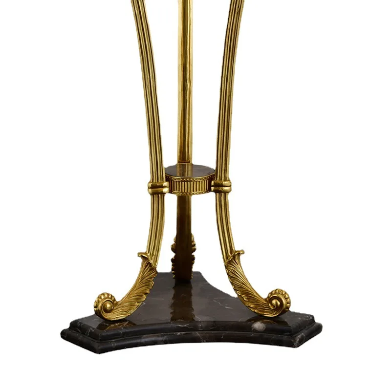 European-style all-copper edge table, household living room balcony flower stand shelf hotel lobby room edge table