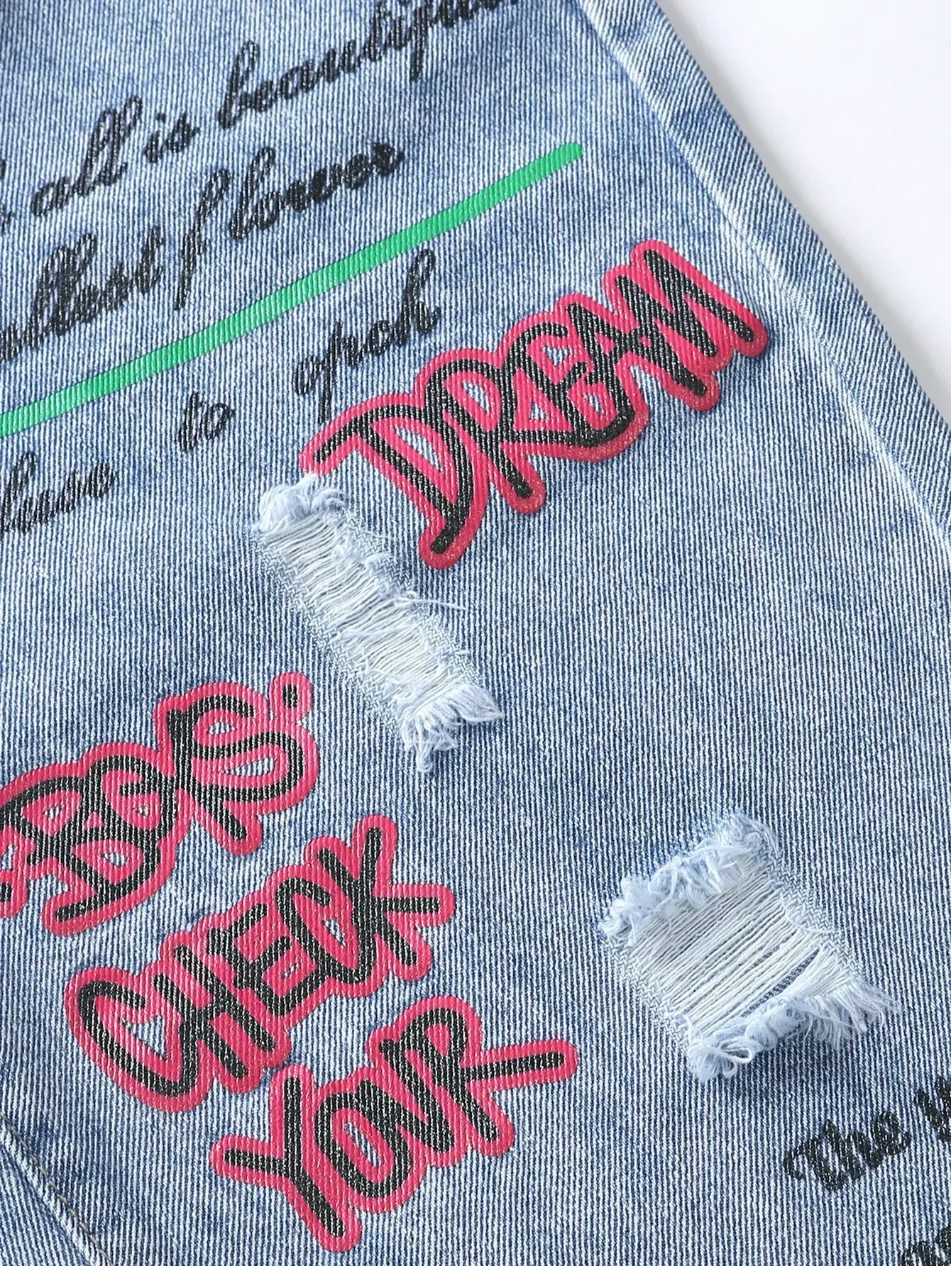 남성 y2k 헐렁한 청바지 힙합 찢어진 바지 하렘 만화 느슨한 낙서 인쇄 데님 캐주얼 바지 남성용 카고 청바지