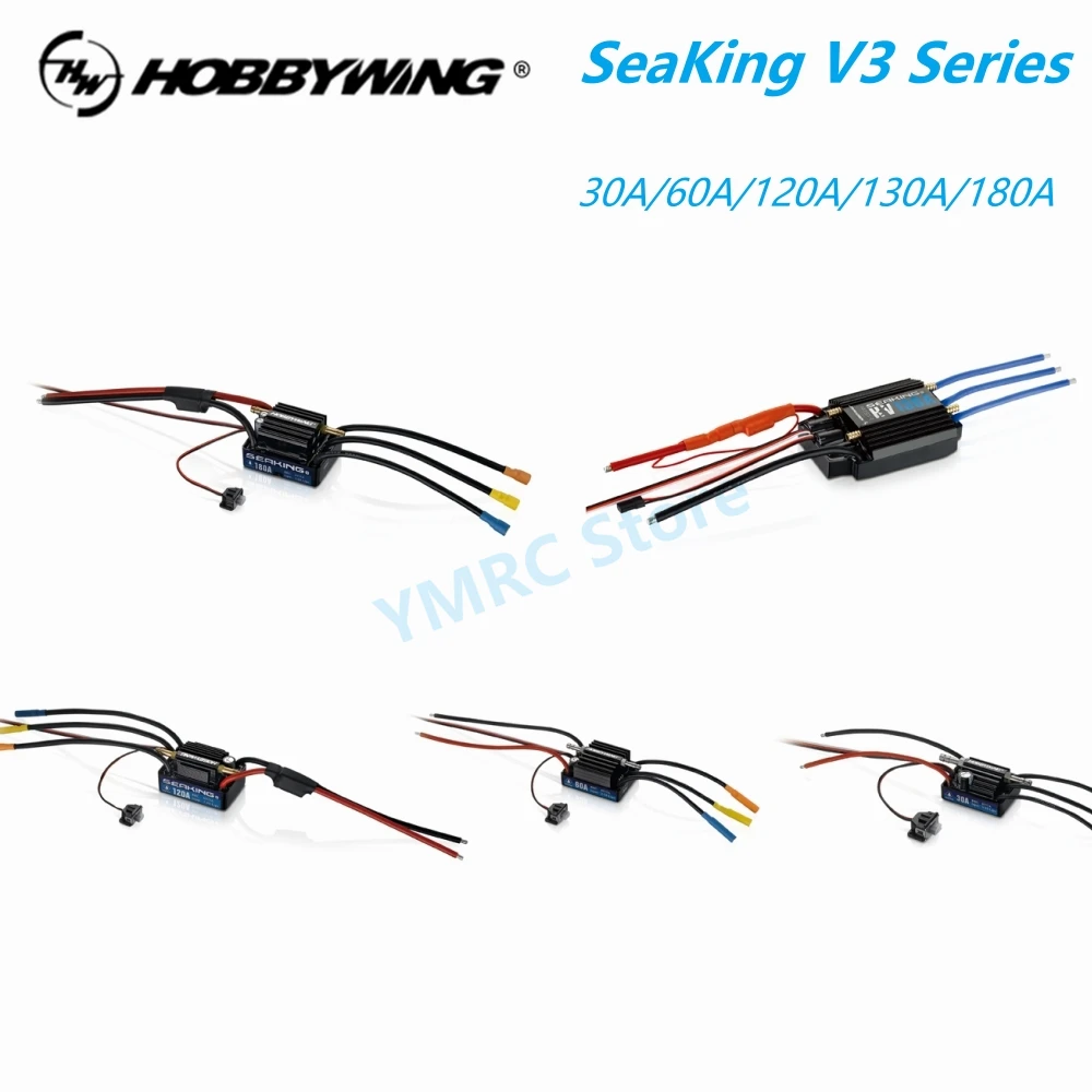 HobbyWing SeaKing V3 Series 30A/60A/120A/130A/180A Waterproof Speed Controller Brushless ESC for RC Boat