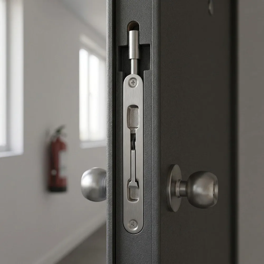 Flush Bolt Lock Stainless Steel 128mm for Door Edge Mounting Invisible Profile High Tensile Strength Reliable Use