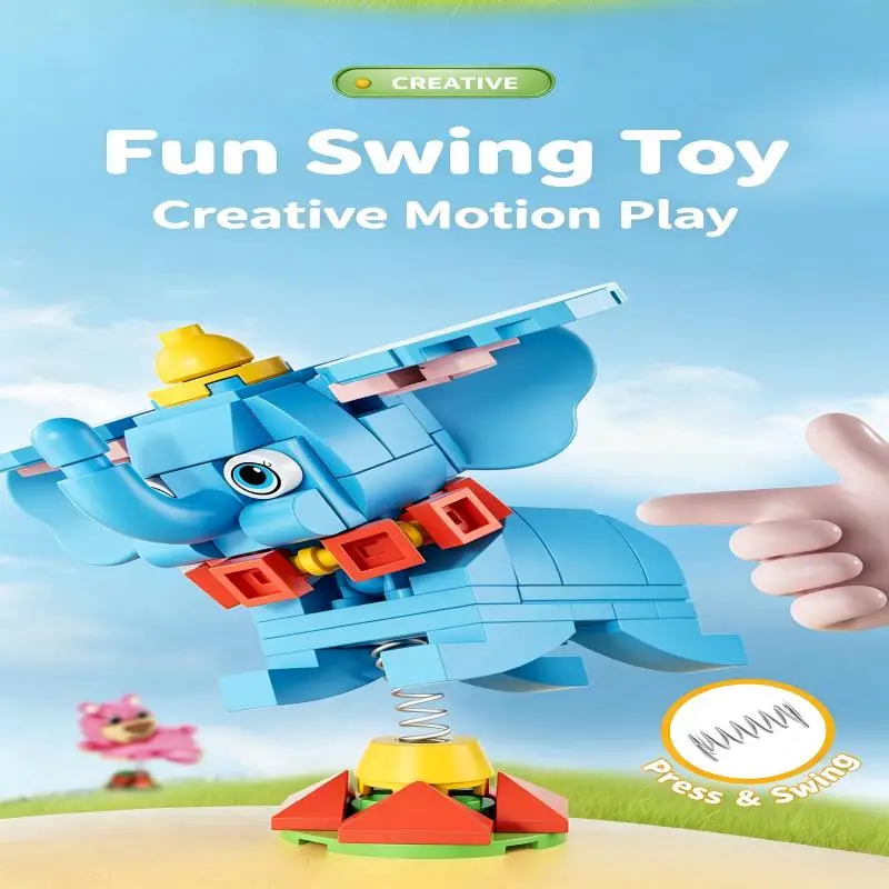 Creative Animal Rocker DIY Building Block Set, Educational Assembly Brick Toy, Ideal Gift for Kids