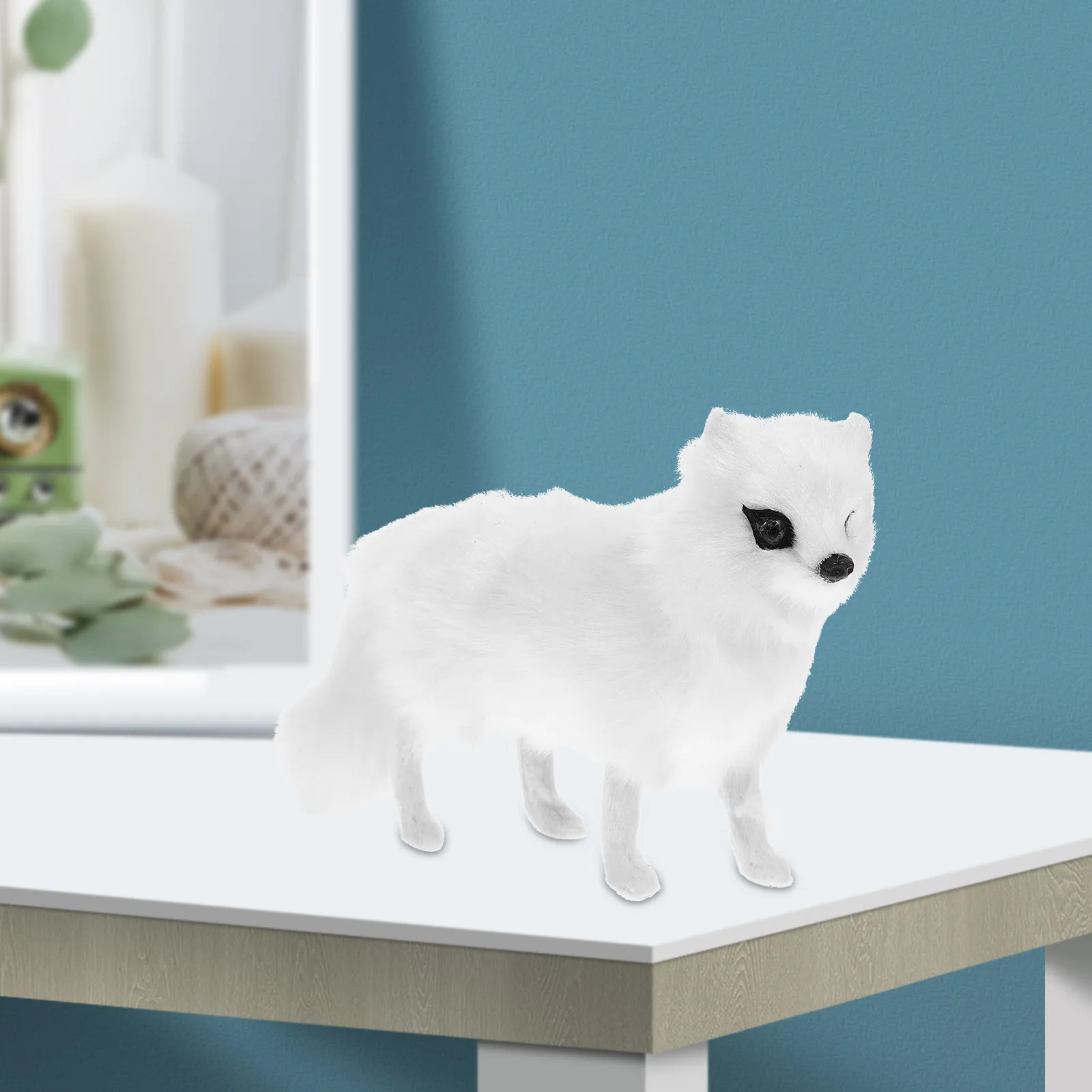 

Simulated Fox-Style Animal Shape Ornament Realistic Wear-Resistant Home Adorn Kids Plaything Animal Statue Artificial Fox Toys