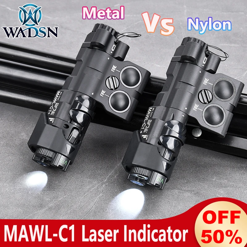 

Black MAWL-C1 Airsoft Flashlight Strobe MAWL Laser All Matel or Nylon Version Red Green Blue IR Indicator Hunting Dual Switch