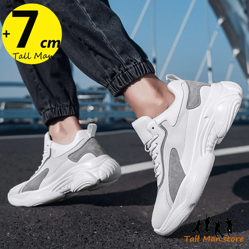 Sneakers Height Lift Shoes Inserts for Men & Women Elevator Shoes  Man Sports  Height Increase Insole 7cm Leisure Fashion