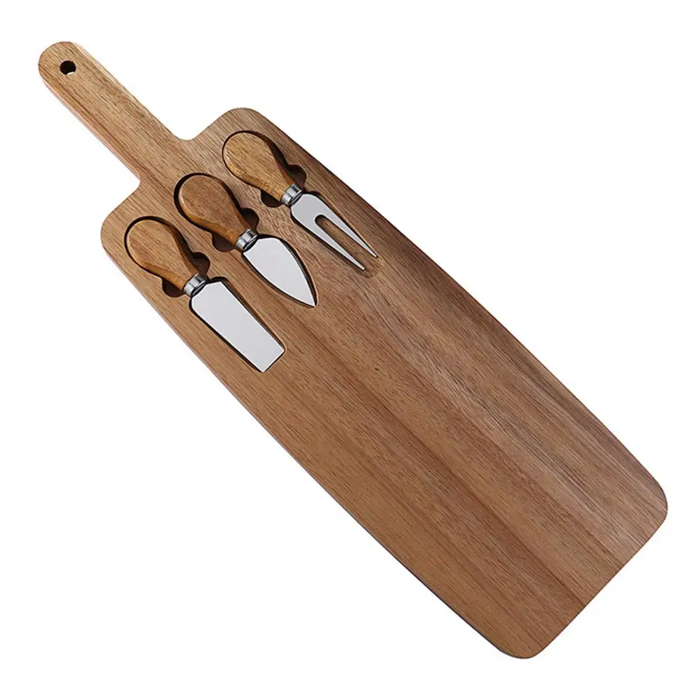 Cheese Board Set Acacia Wood Cheese Platter Cheese Plate Set with Natural Wood Board Food-grade Coating Knives Moisture-proof