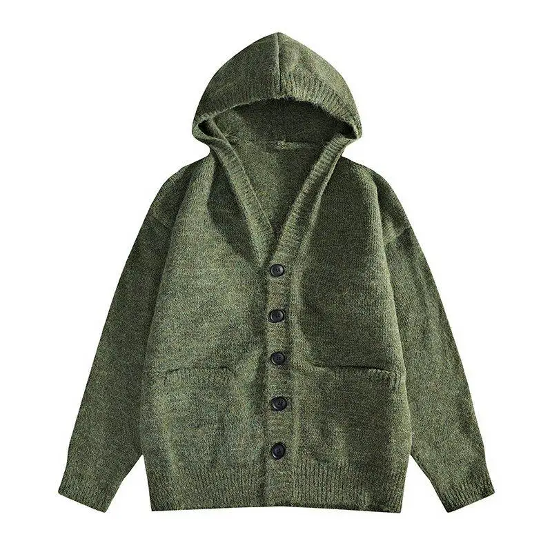 

2025 New Men's Knitted Sweater Casual Button-Up Cardigan Coat Autumn Winter Youth Loose Fit Warm Faion Urban Sle