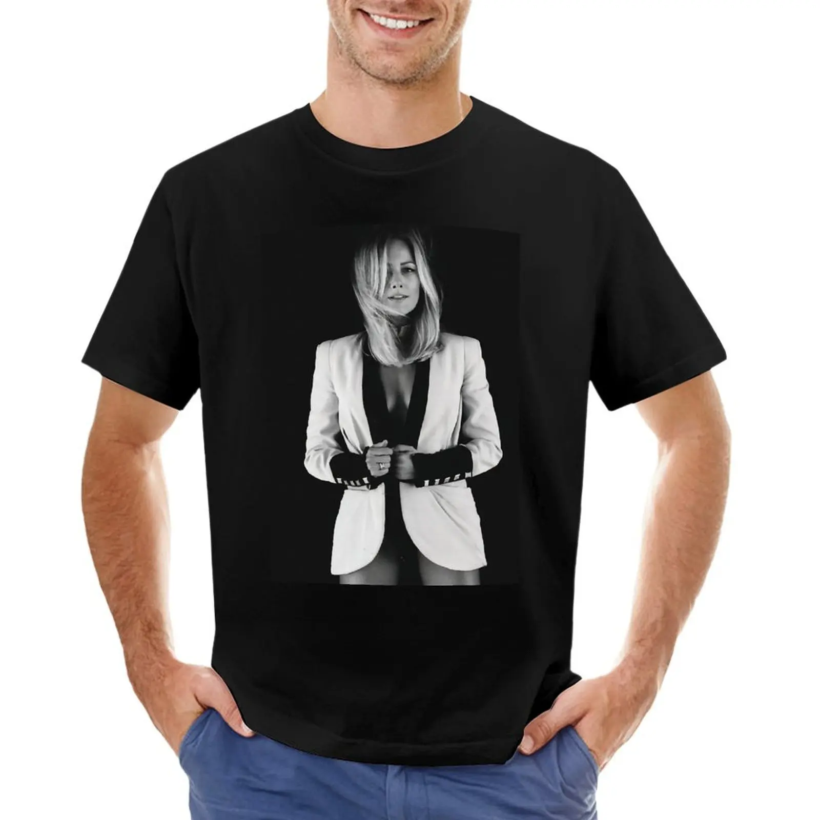 Helene Fischer - White Shirt and Smile T-Shirt man t shirt summer clothes Men's cotton t-shirt