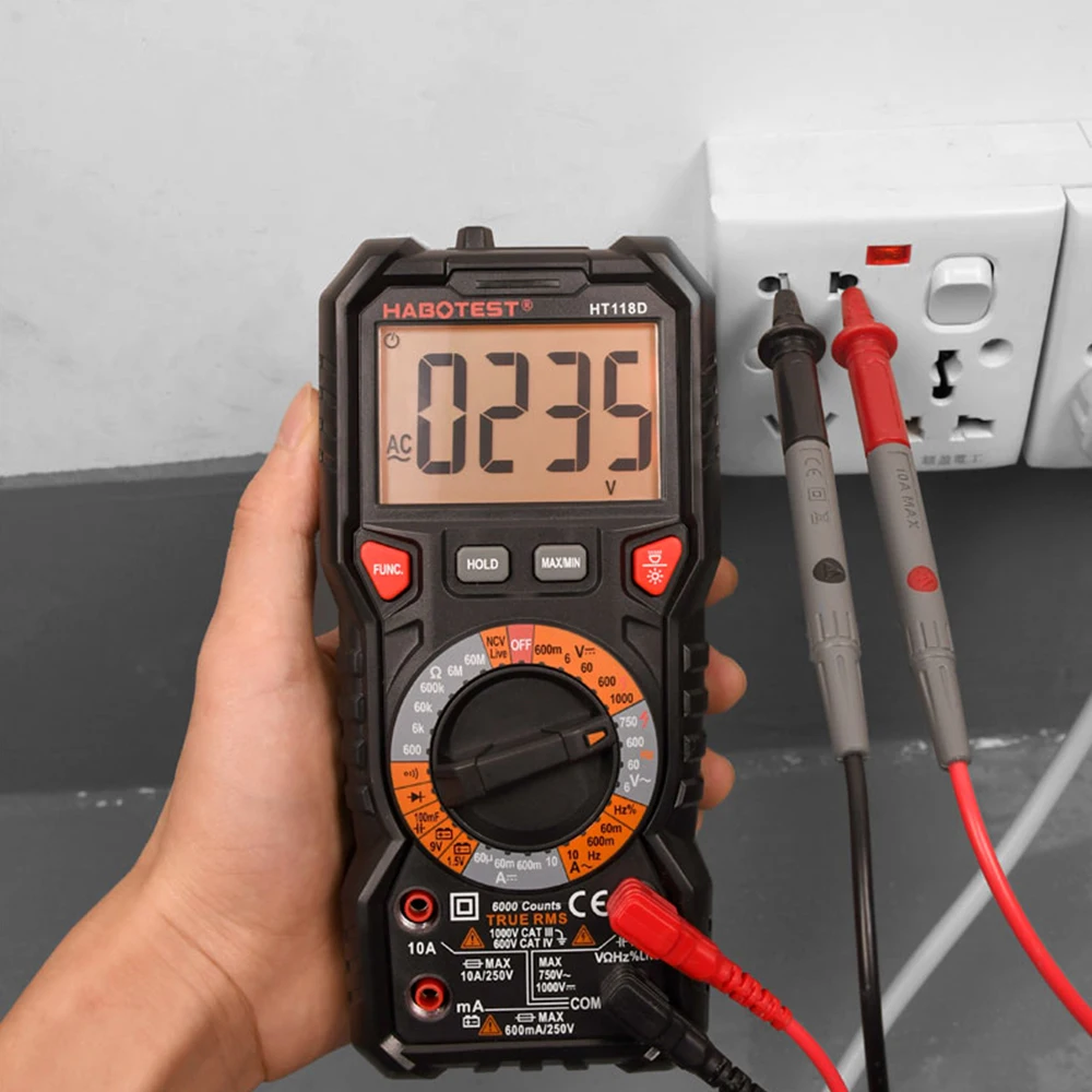 HT118 Digitalmultimeter Ture RMS 1000 V AC/DC 6000 Zählungen Voltmeter Auto/Manueller Bereich NCV Hz Diode Ohm Tester mit Hintergrundbeleuchtung – Detail 15