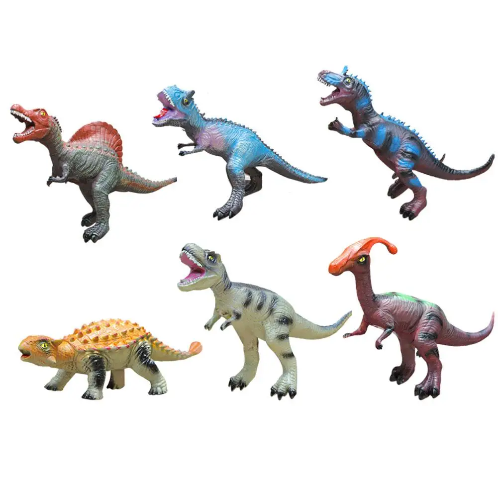 31-37cm Large Soft Rubber Stuffed Dinosaur Toy Tyrannosaurus Rex Animal Figures With Sound For Boy Kids Birthday Gift 6 Model