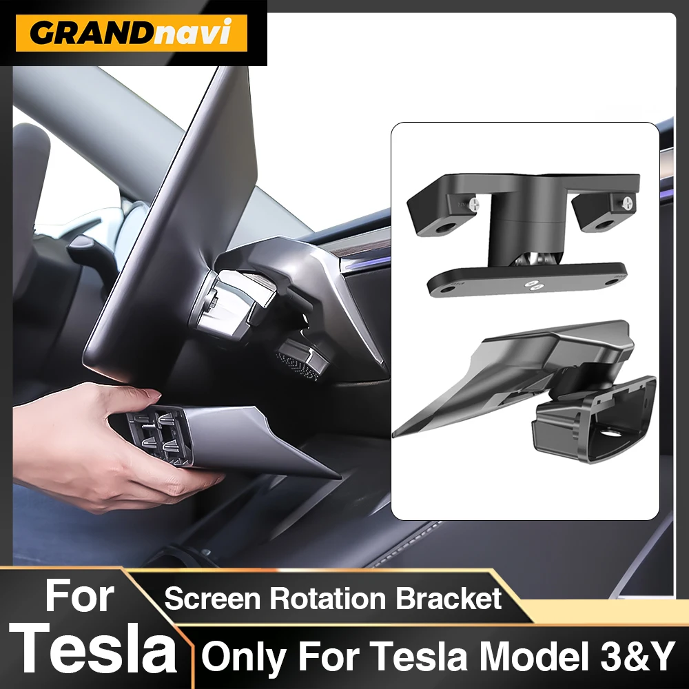 Screen Rotation Bracket For Tesla 2017-2023 Model 3 2019-2024 Model Y For 2024 Model 3 Highland Swivel Mount GPS Navigation