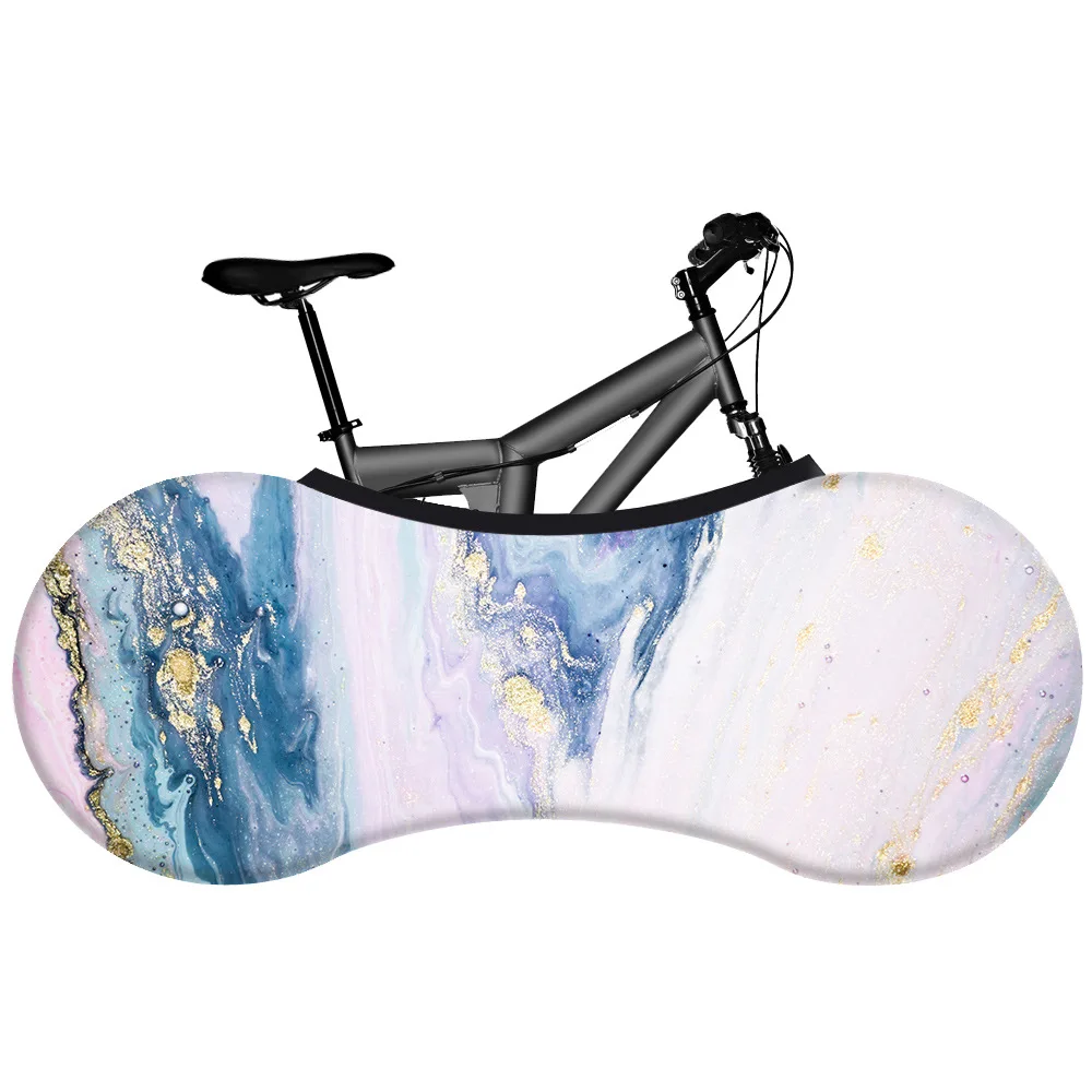 Pink Blue Marble Pattern Bicycle Wheel Cover Road Bicycle Accessories Anti-dust Wheels Frame High Elasticity Cover Storage Bag