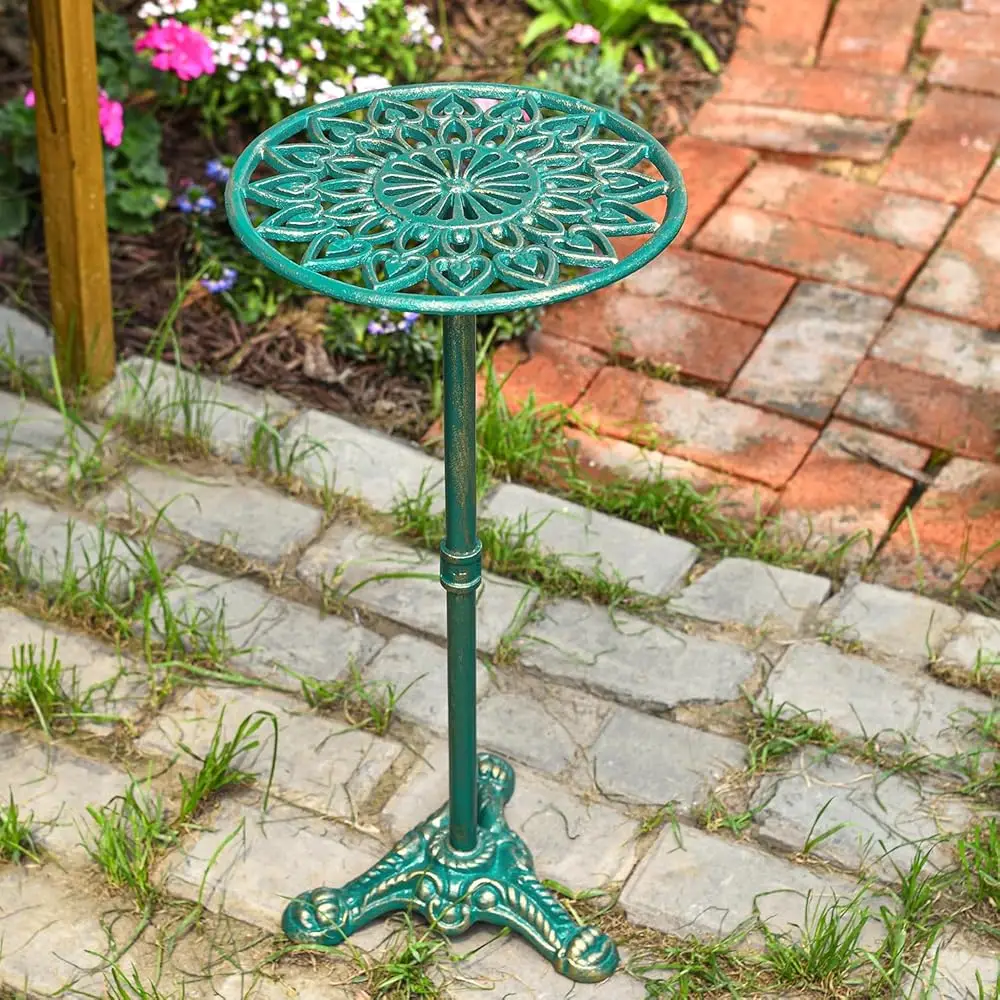 

Heavy Duty Cast Iron Potted Plant Stand, 24.2"" Tall Metal Plant Stand, Vintage & Rustic Style Flower Stand Indoor Outdoor