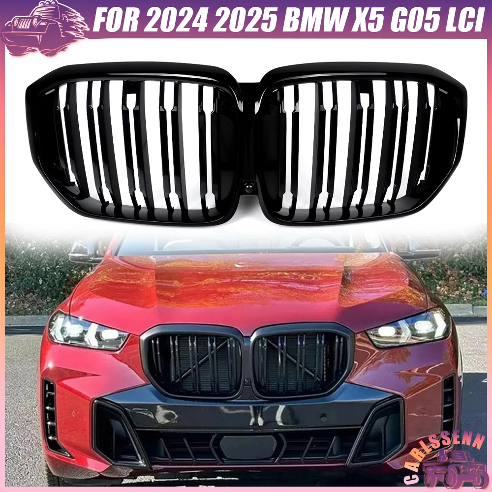 

Dual Slats Front Bumper Grille Grill for 2024 2025 BMW X5 G05 LCI Centre Grille Mesh Hood Kidney Grill Racing Grilles Magickit