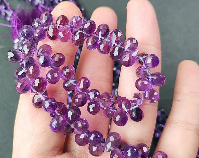 

Natural 6mm Amethyst Faceted Loose Beads Real Gemstone Bracelet Or Necklace For DIY Jewellery Making For Men And Women