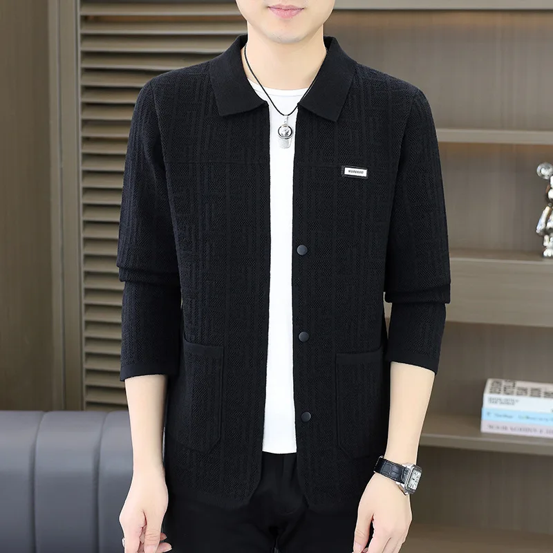 سترة متماسكة فاخرة راقية ، سترة صوفية للرجال لخريف وشتاء 2025 بتصميم جديد ، سترة صوفية للرجال #2