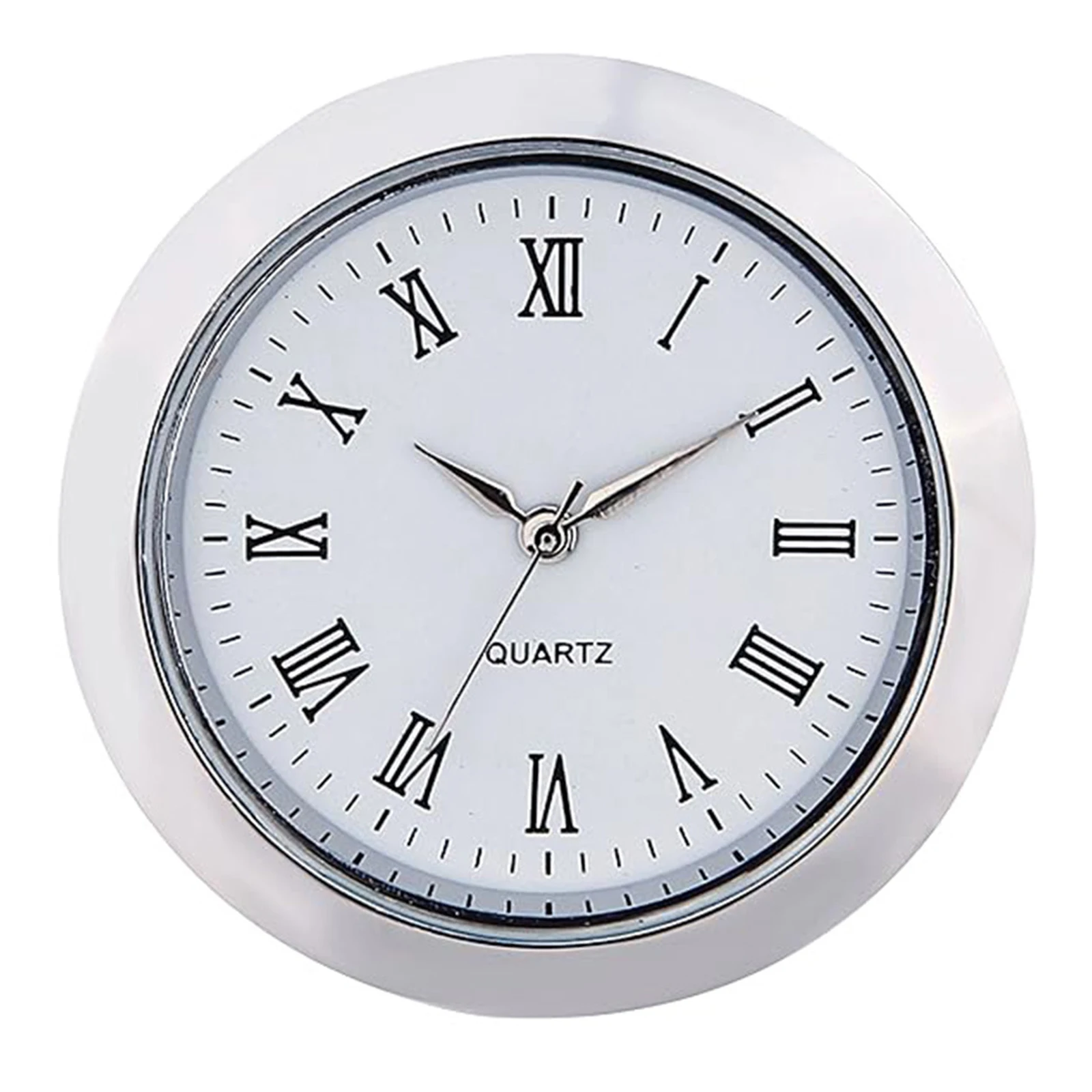 Quartz Clock Replacement Quartz Clock Inserts DIY Clock Making Transparent Lens White Dial Gold Border High-Quality Movement