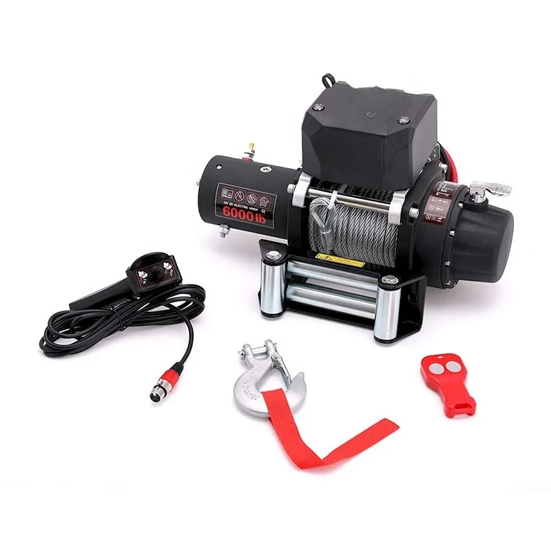 12v/24v 4x4 Electric Winch With Steel Winch Ropes 6000 Lbs Capacity