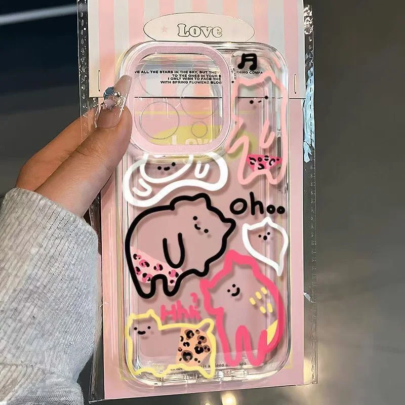 

Case For Samsung Galaxy S25 S24 S23 S22 S21 FE Plus Ultra Note20 A54 A53 5G A52 A55 A56 A16 INS Cute Cat Animal Soft Clear Cover