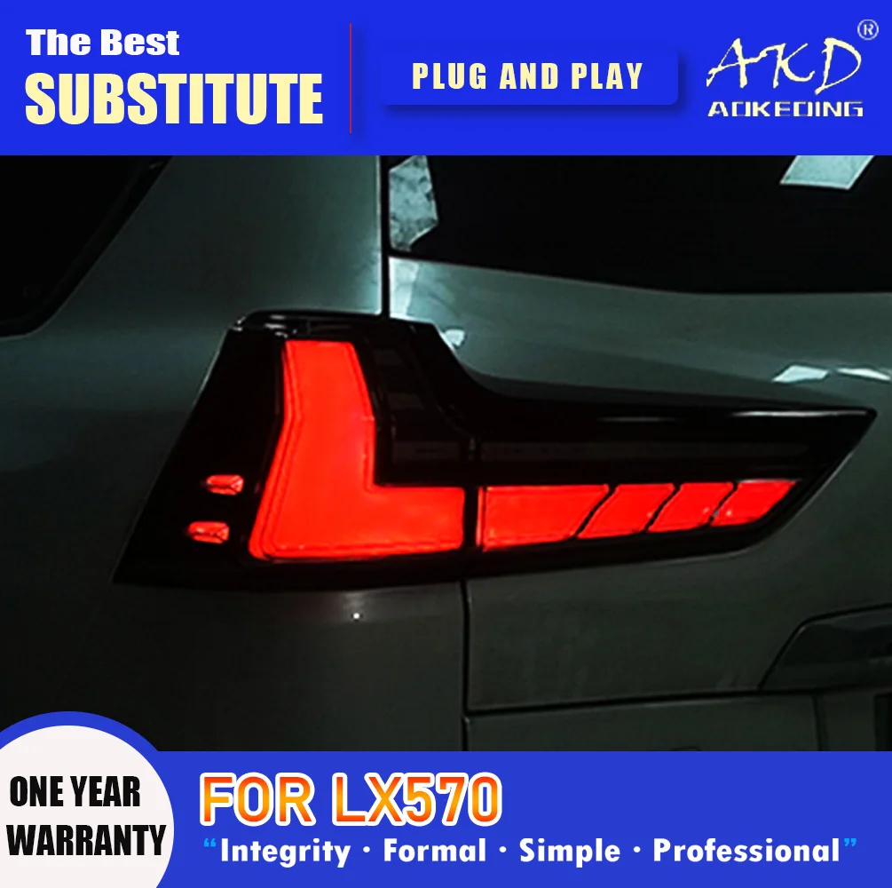 AKD Tail Lamp for Lexus LX570 LED Tail Light 2016-2019 LX570 Rear Fog Brake Turn Signal Automotive Accessories