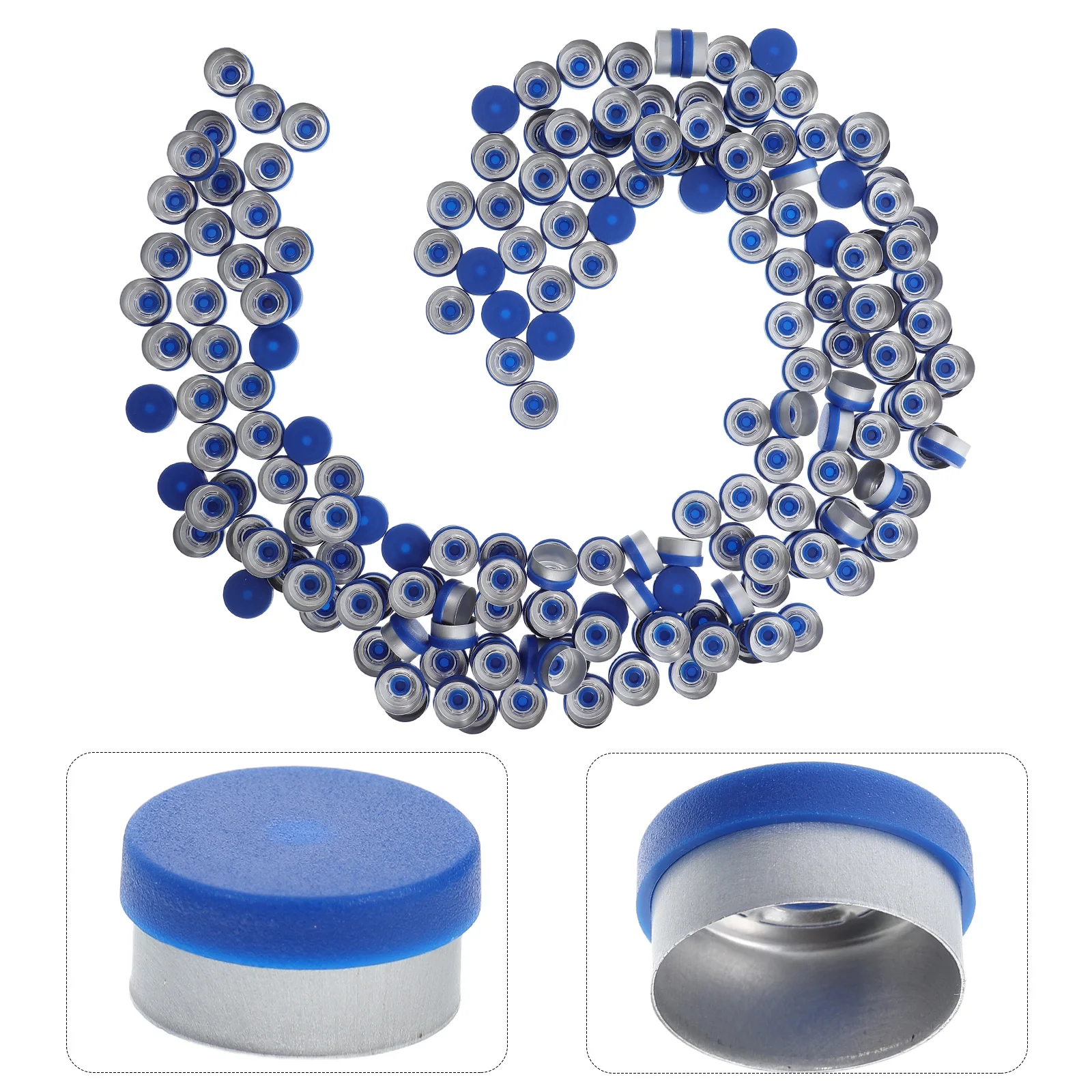 

200 Pcs Flip Vial Seal Bottle Lids Caps for Headspace Glass Cover Laboratory Tops Bottles Aluminum Aluminum-plastic