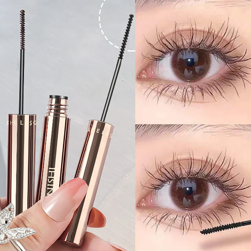 Seiden faser matte Mascara Make-up wasserdicht schnell trocknen ultra feine Bürste verlängert Wimpern braun schwarz Curling Mascara Kosmetik