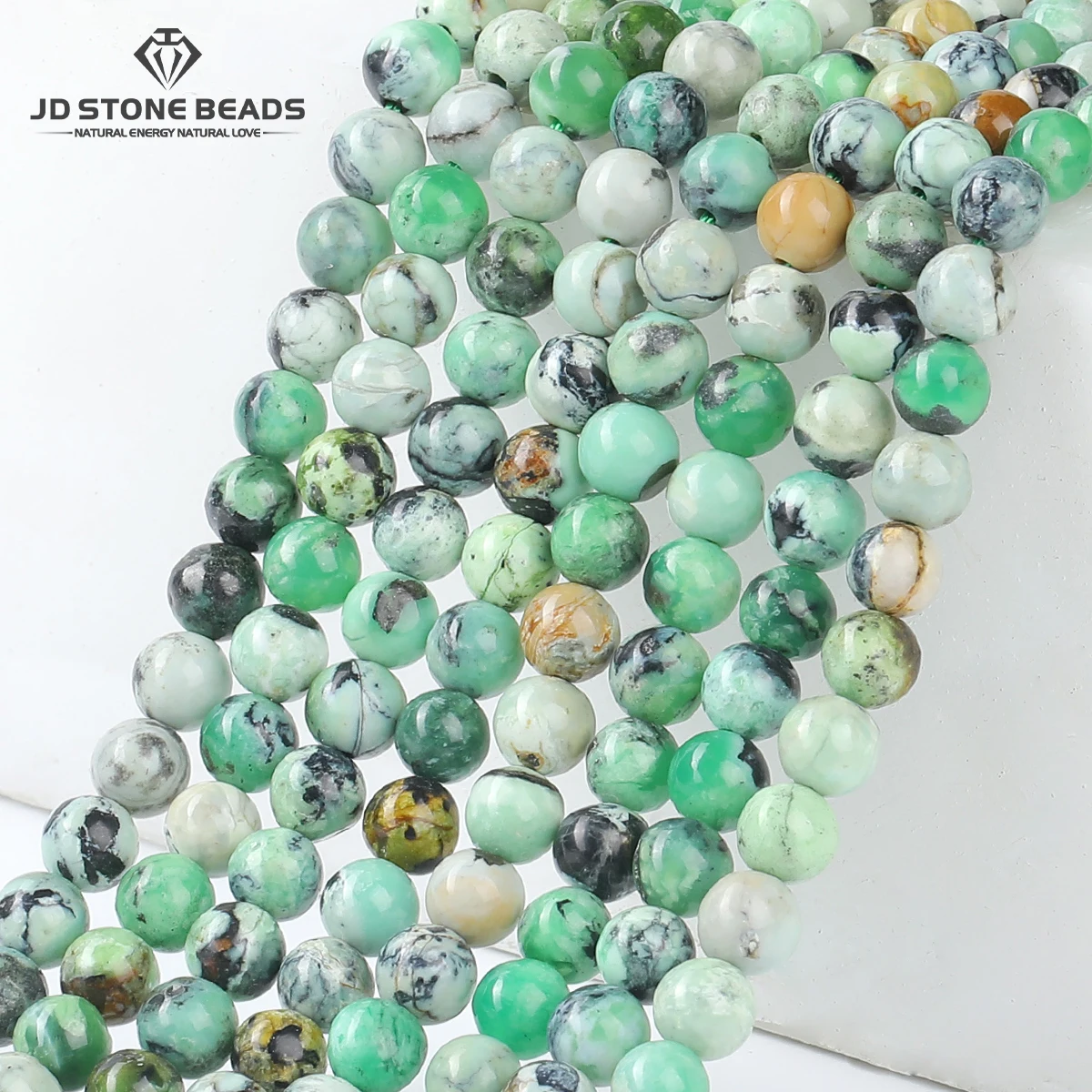 

5A Natural Stone Eosphorite Bead Round Loose Spacer Variscite Bead for Jewelry Making DIY Bracelet Necklace Accessory Wholesale