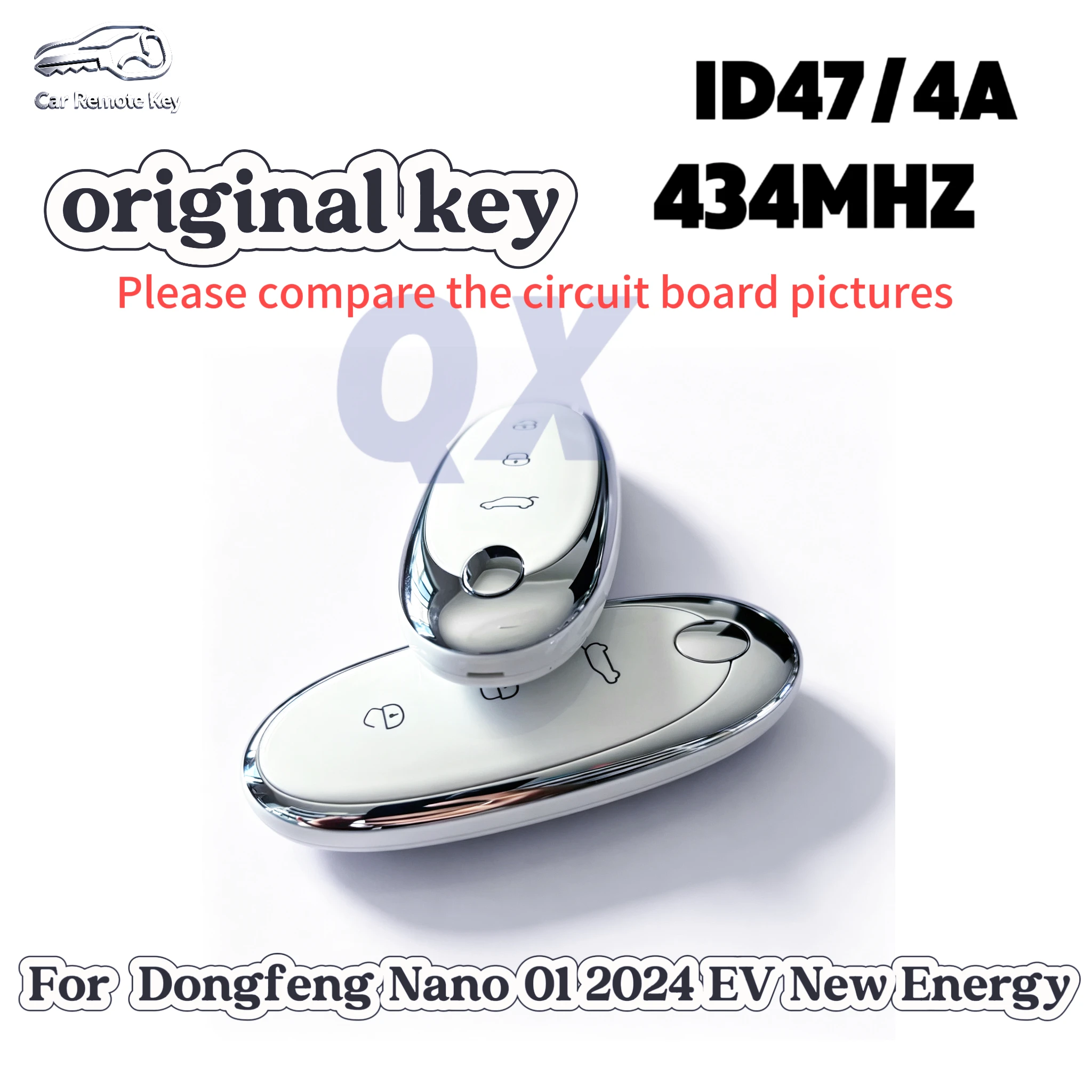 Original Smart Card Remote Car Key Replacement Fit for Dongfeng Nano 01 2024 EV New Energy，ID47/4A