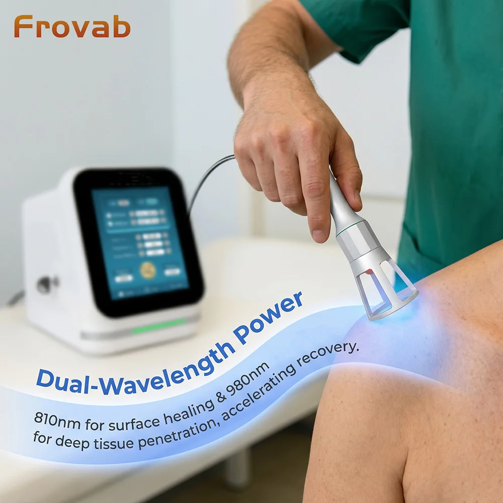 Frovab 810nmx10W+980nmx10W Class IV High Intensity Cold Laser Therapy Device Professional Deep Tissue Laser Neuropathy Back Pain